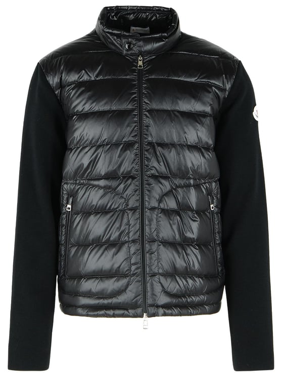 Moncler Padded Wool Cardigan With Black Zip