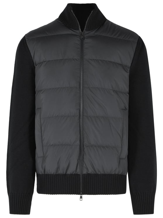 Moncler 'Tricot' Black Virgin Wool Cardigan