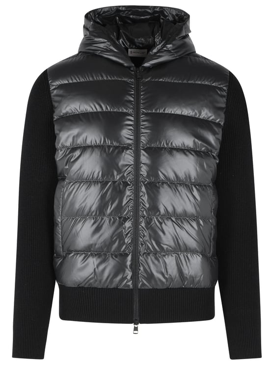 Moncler 'Tricot' Black Virgin Wool Cardigan