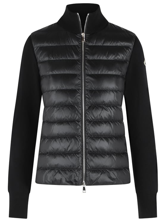 Moncler 'Tricot' Black Virgin Wool Cardigan