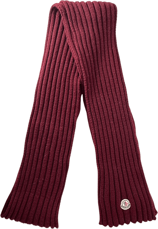 Moncler Moncler gerippter Strickschal aus Wolle Weinrot / sehr gut