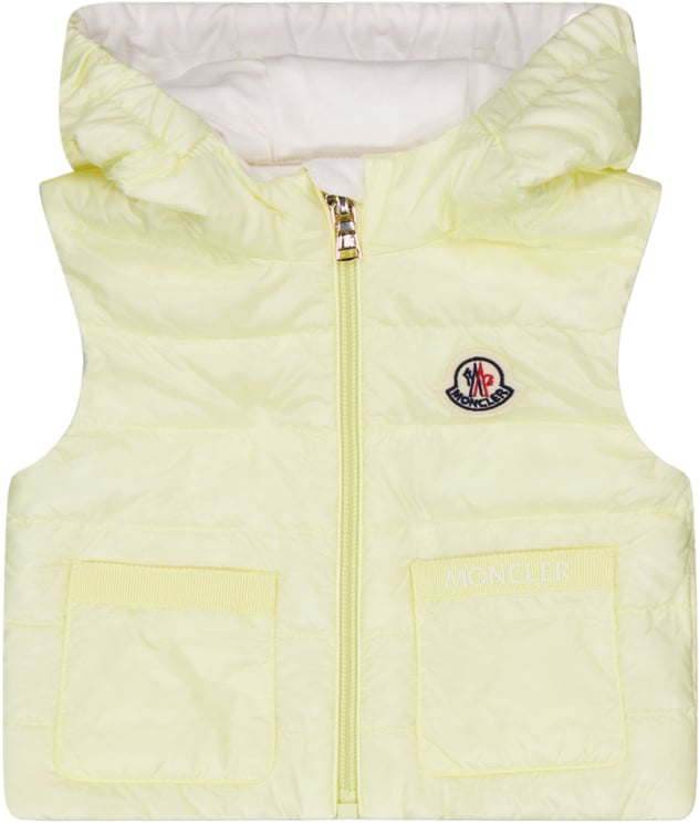 Moncler Moncler Lia Baby Meisjes Bodywarmer In Geel