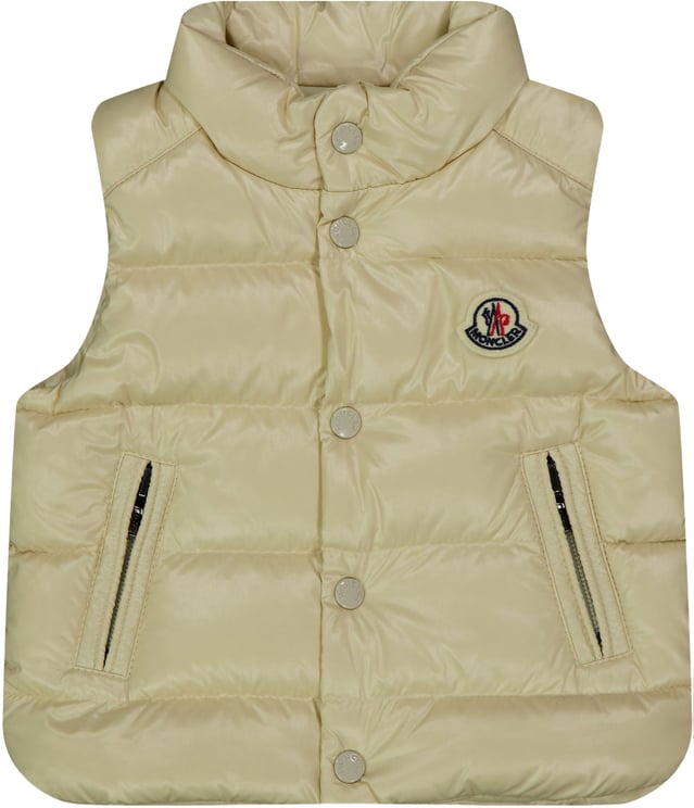 Moncler Moncler Bernard Baby Jongens Bodywarmer In Licht Beige