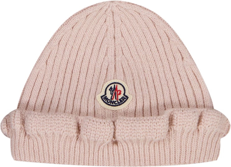Moncler Moncler Baby Meisjes Muts In Licht Roze