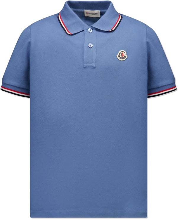 Moncler Moncler Kinder Jongens Polo In Licht Blauw