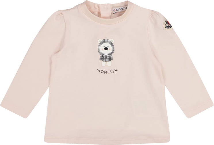 Moncler Moncler Baby Meisjes T-Shirt In Licht Roze