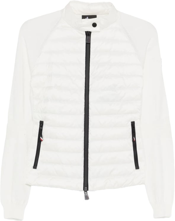Moncler Black Quilted Panel Zip Cardigan