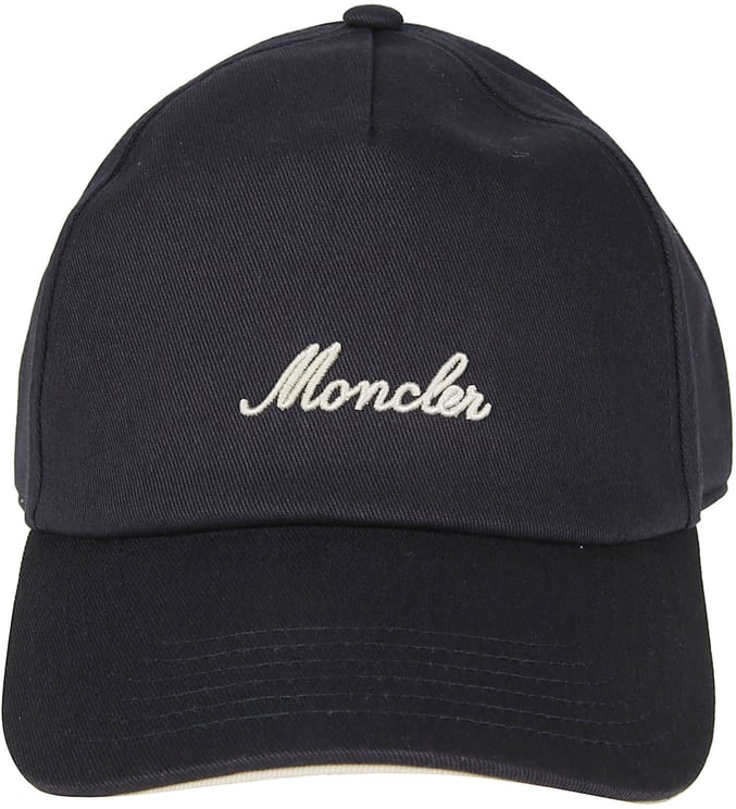 Moncler Logo Embroidered Baseball Cap Blue