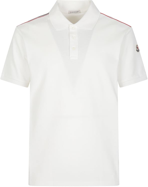Moncler Short Sleeve Polo Shirt White