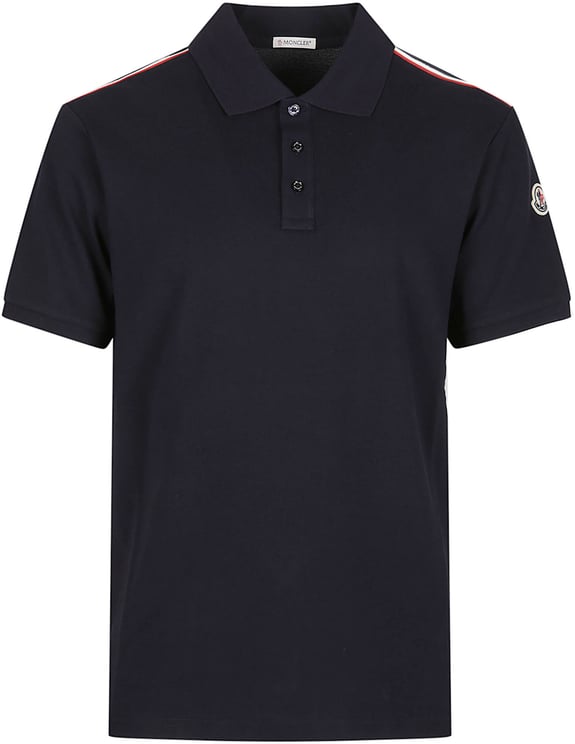 Moncler Short Sleeve Polo Shirt Blue