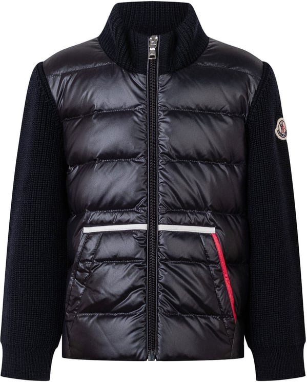 Moncler Cardigan Trapuntato con Maniche Lavorate