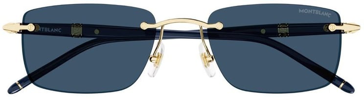 Montblanc Mb0344S Linea Meisterstück Openwork Rectangular Sunglasses