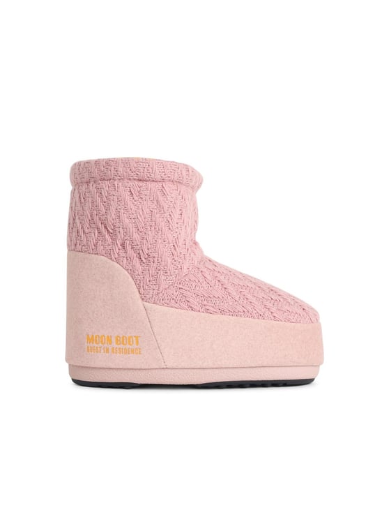 Moon Boot 'Icon Low Nolace Knit' Pink Fabric Boots