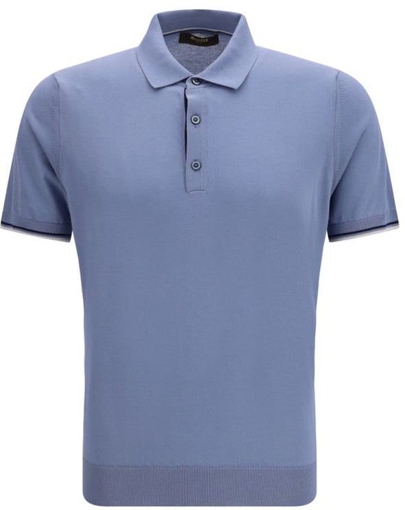Moorer MooRER Blue Cotton Polo Shirt