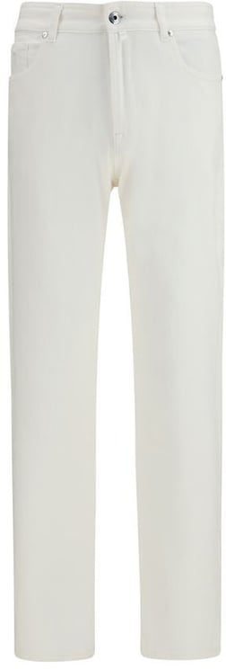 Moorer MooRER White Cotton Straight-Leg Jeans