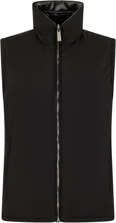 Moorer Black elegant vest without sleeves with zipper