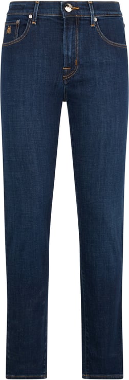 Moorer Dark denim jeans, classic and versatile fit.