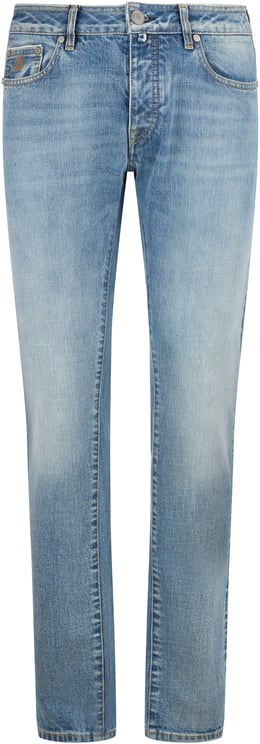 Moorer Slim Light Jeans with Faded Effect Casual