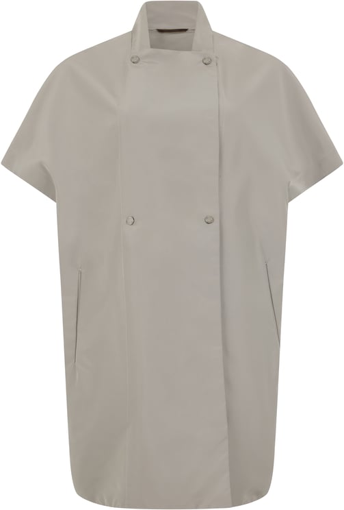 Moorer Modern and minimalist short-sleeved trench of high quality.