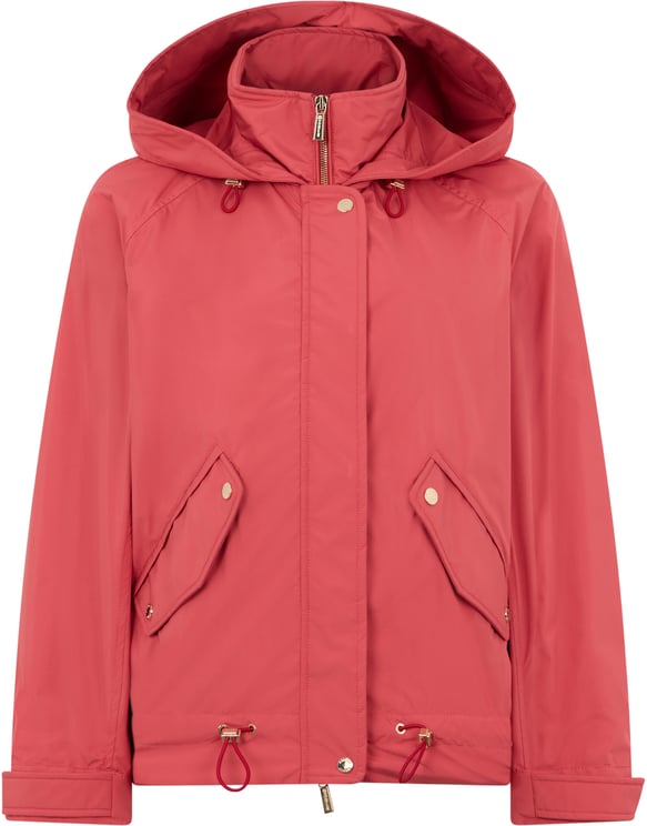 Moorer Light red jacket with hood and pockets.