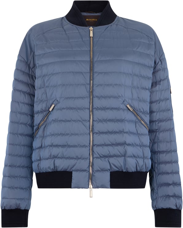 Moorer Blue puffer jacket with quilted pattern