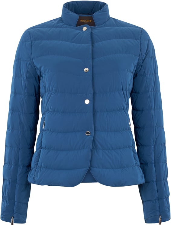 Moorer Blue down jacket with a minimal and elegant design.