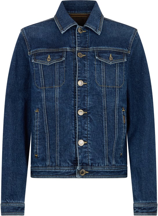 Moorer Dark blue denim jacket versatile.