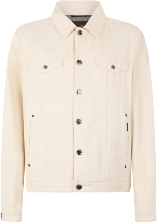 Moorer White cream denim jacket elegant, soft and versatile