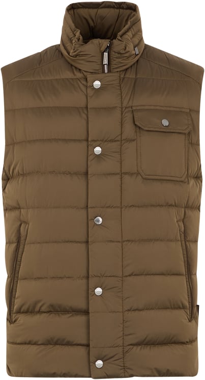 Moorer Brown padded vest, minimal and versatile.