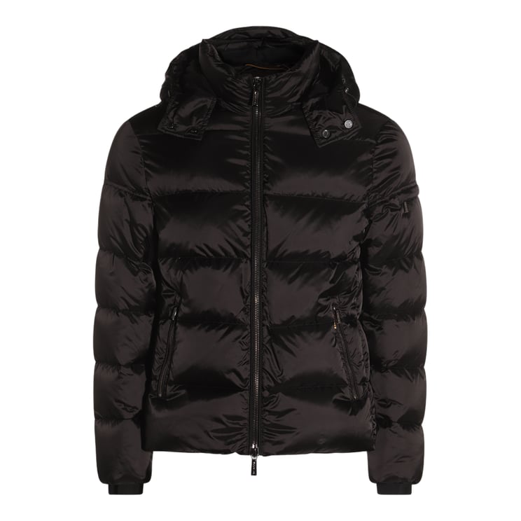 Moorer Brown Puffer Jacket With High Collar And Detachable Hood