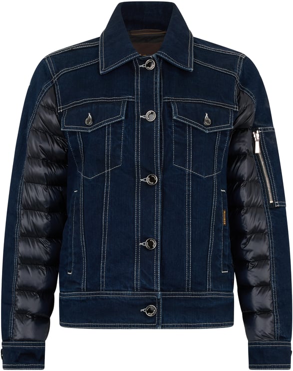 Moorer Dark blue denim jacket casual elegant