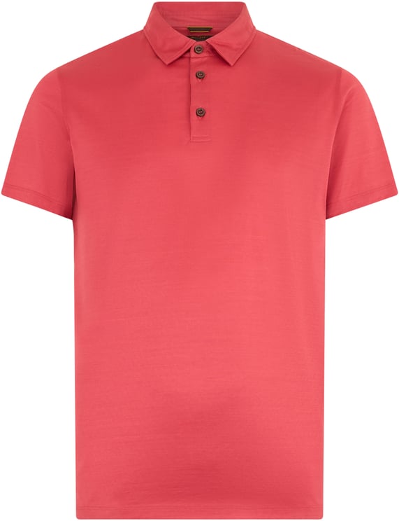 Moorer Soft red polo, short sleeves, versatile