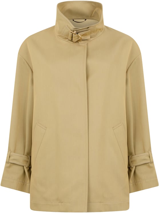 Moorer Light beige jacket with high collar elegant