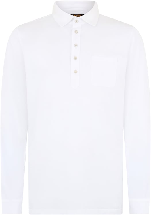 Moorer Long sleeve polo in cotton