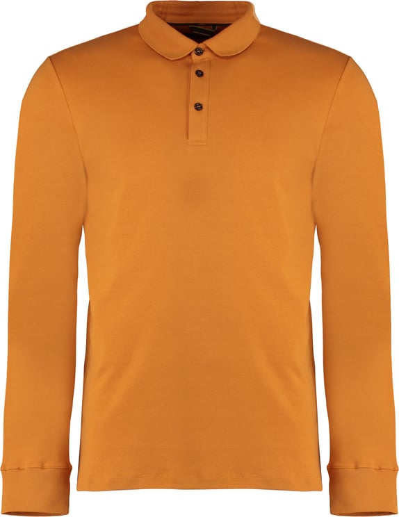Moorer Taranto Long sleeve cotton polo shirt
