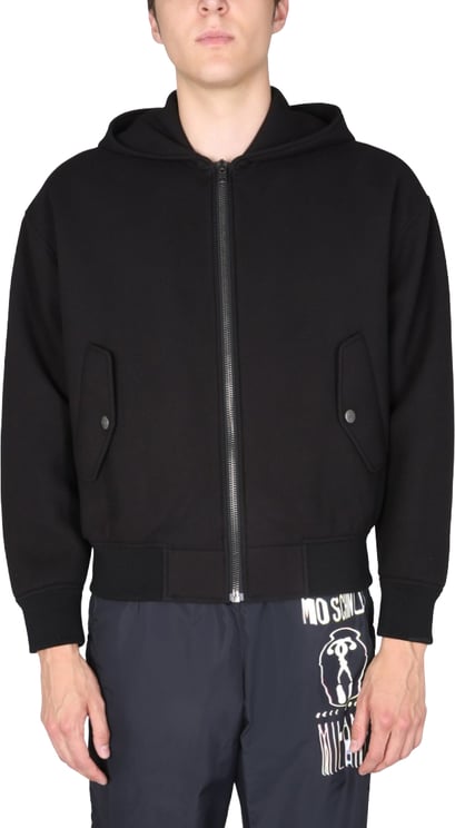 Moschino Hooded Jacket With Bold Logo Print