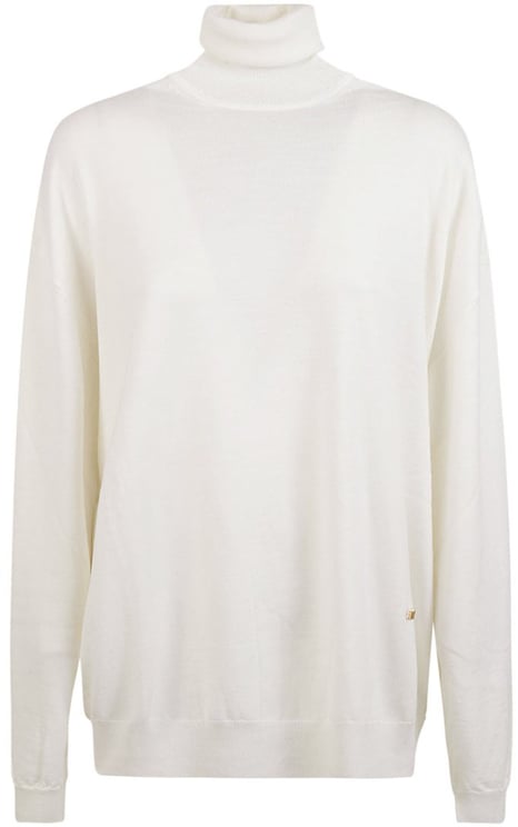 Moschino High Neck White Sweater