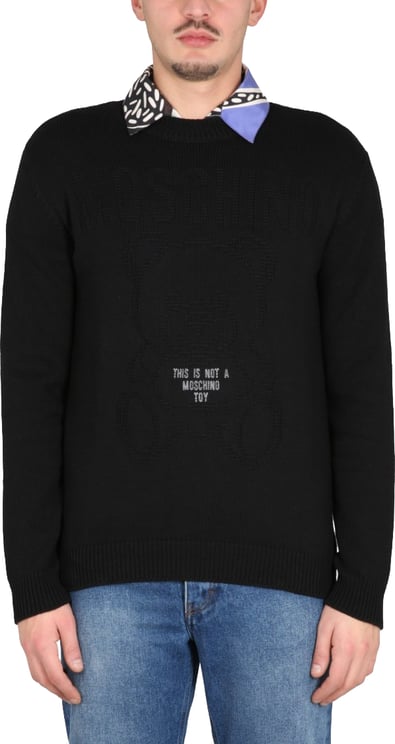 Moschino Cross-Neck Cotton Sweater