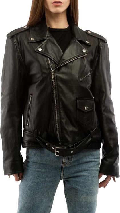 Moschino Moschino Black Polyester Leather Jacket