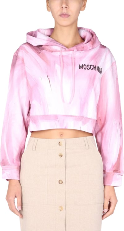 Moschino "Art Theme" Cropped Sweatshirt