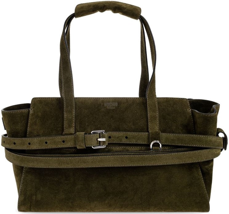 Moschino Minimalist Structured Leather Top Handle Bag