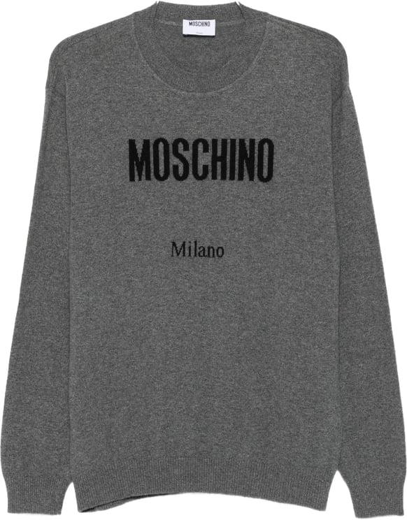 Moschino Logo Print Grey Sweatshirt
