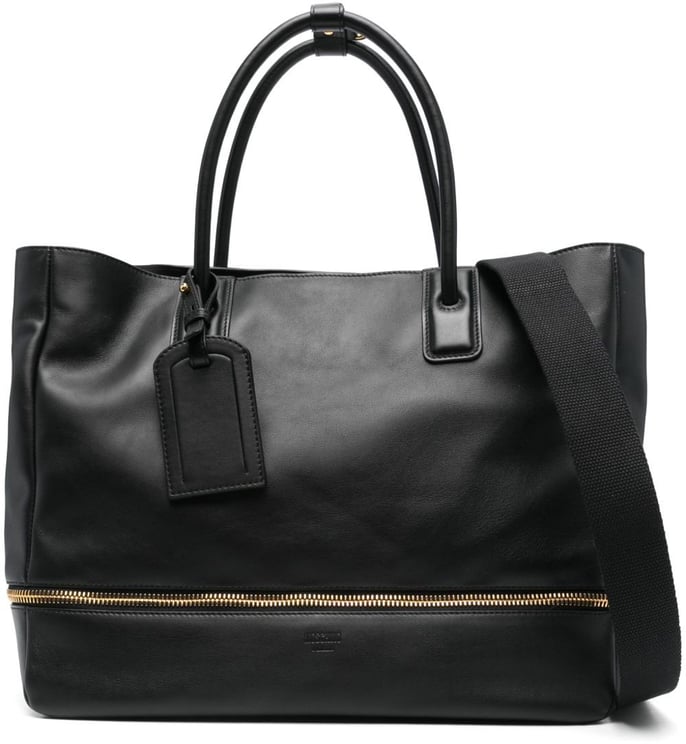 Moschino Black Bag with Gold Zipper Detail