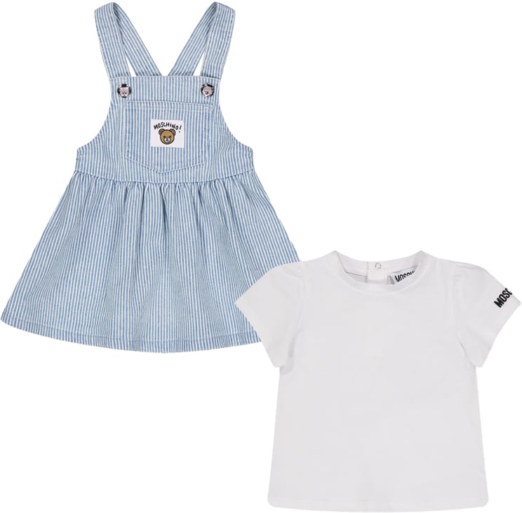 Moschino Moschino Baby Meisjes Setje In Licht Blauw