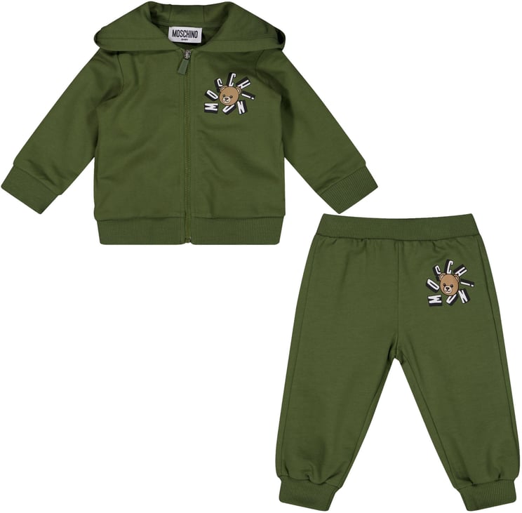 Moschino Moschino Baby Jongens Joggingpak In Army