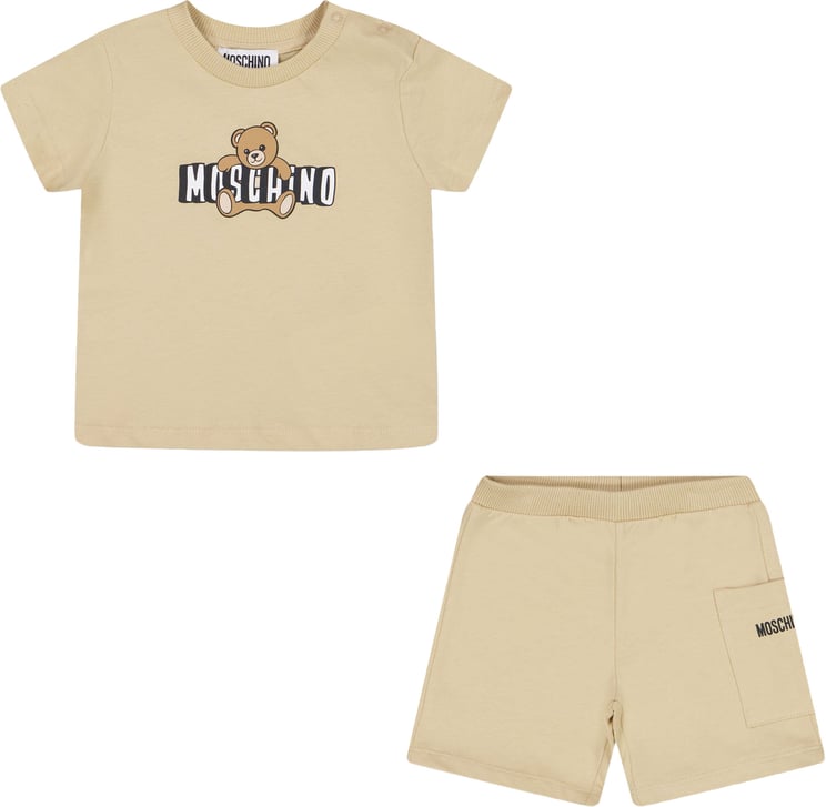 Moschino Moschino Baby Jongens Setjes in Beige