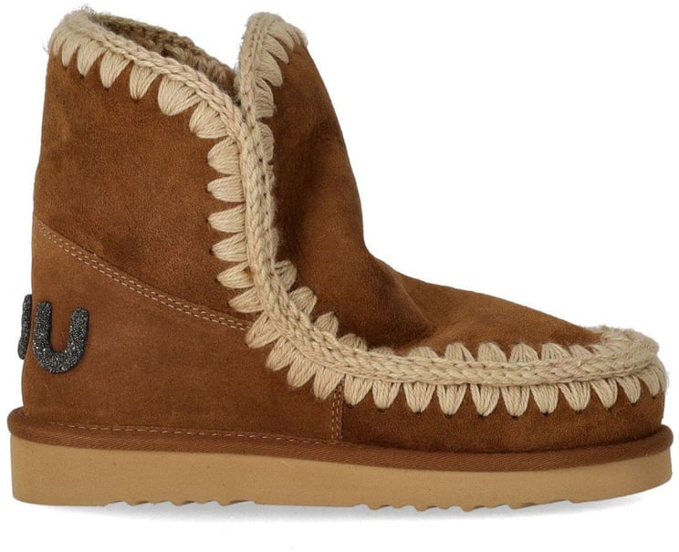 MOU MOU ESKIMO GLITTER LOGO COGNAC BOOT