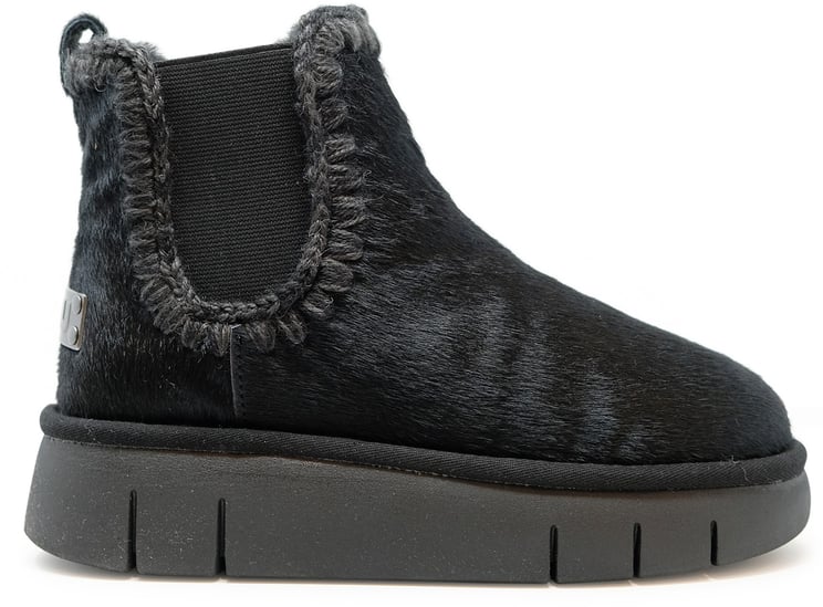 MOU MOU FW531037D BOUNCE CHELSEA BOOTS PONYSKIN BLACK