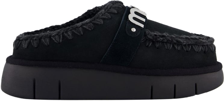 MOU Mou Dames Bounce Clog Zwart pantoffels