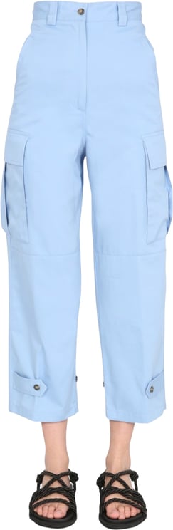 MSGM Cropped Cargo Pants With Buttoned Hem